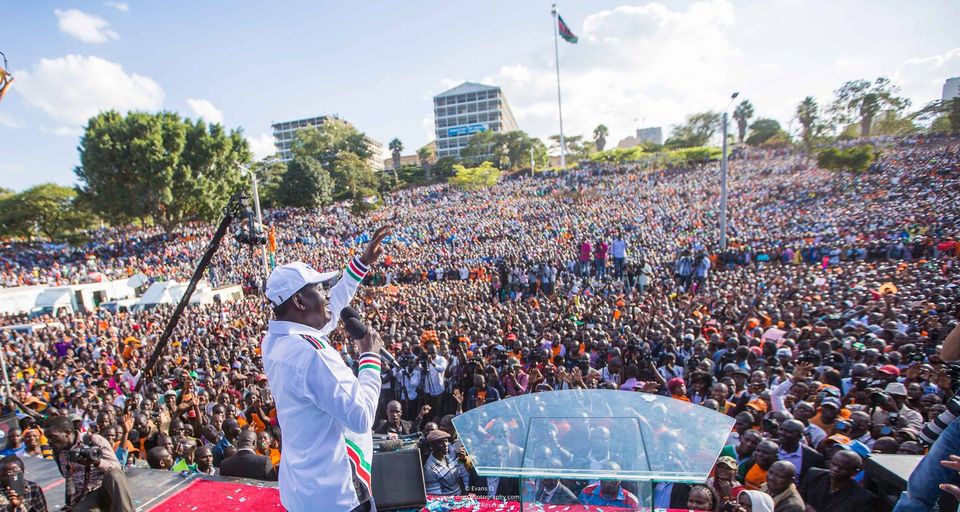 Raila Odinga on campaign