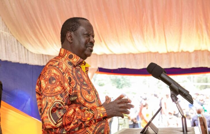 ODM leader Raila Odinga promised a Ksh 6,000 social protection stipend to every poor household if elected president. Photo: Raila Odinga/Twitter. 
