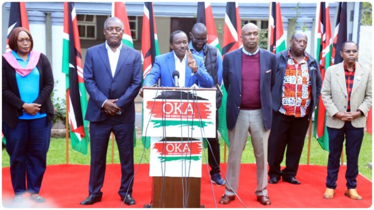 At least four parties under the One Kenya Alliance (OKA) have threatened to ditch ODM leader Raila Odinga’s Azimio la Umoja coalition.