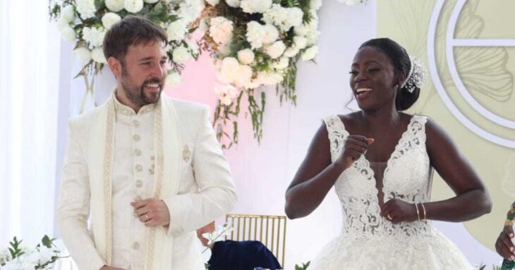 Singer cum entrepreneur Esther Akoth alias Akothe wedded her lover Dennis Schweizer at a glamorous ceremony in Windsor Golf Hotel.