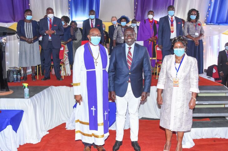 Other than Ruto, Lee Kinyanjui also lashed out at Aisha Jumwa for campaigning for Ruto’s presidency in the church service. Photo: William Ruto/Twitter. 