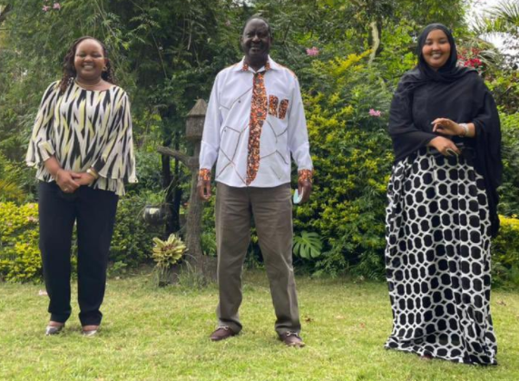 Anne Waiguru said that although the idea of being a presidential running mate is a good one, she hasn’t given it a thought yet. Photo: Raila Odinga/Twitter. 