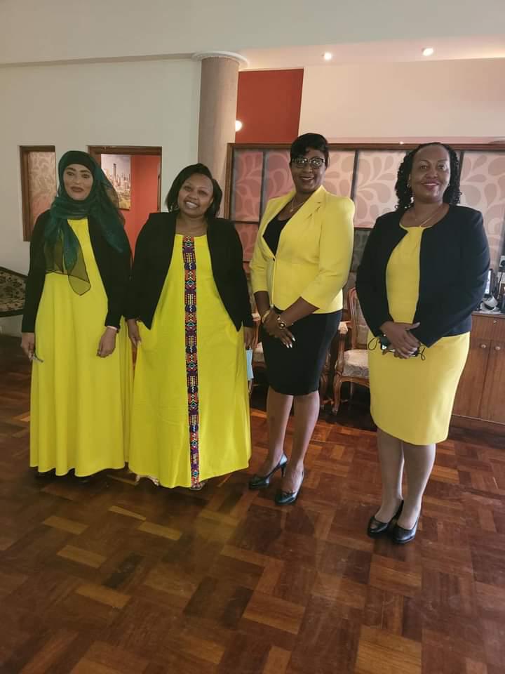  Members of Parliament allied to Deputy President William Ruto’s Hustler movement on Wednesday, August 4, wore clothing that resembled UDA party brand colours in Parliament. Photo: Millicent Omanga/Twitter.
