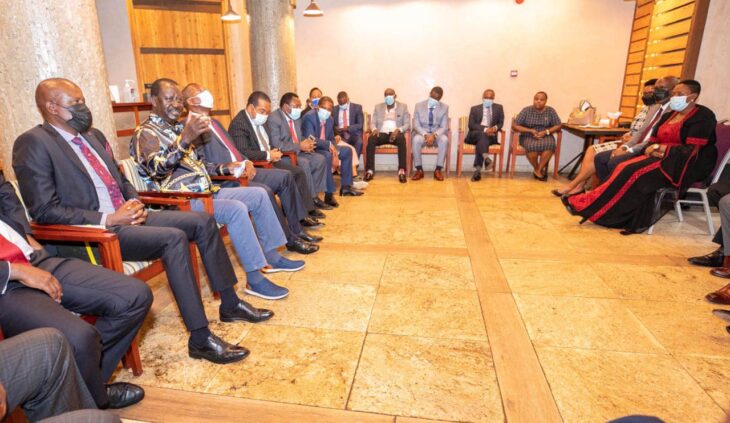 ODM leader Raila Odinga held a meeting with a section of Jubilee MPs days after being endorsed by tycoons from Mt Kenya region.