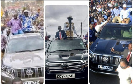 Similarities between the campaign vehicles of Raila Odinga and those used by the ne Kenya alliance members has raised speculations that they are all state projects.