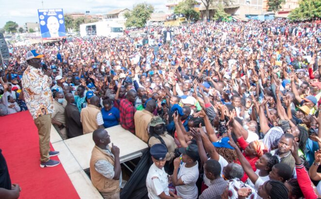 On Sunday, June 12, the 2022 presidential election front runner Raila Odinga toured the Ukambani region to popularise the Azimio la Umoja-One Kenya coalition party manifesto ahead of the August 9, elections.