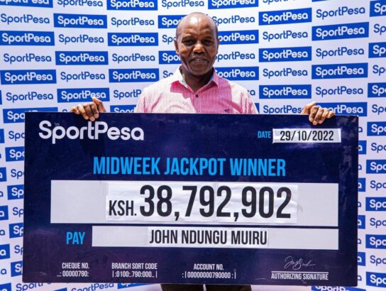 Nyandarua County CEC nominee for lands, physical planning, and urbanization John Ndungu Muiru has won the Sport Pesa mid-week jackpot.